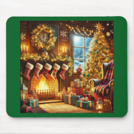 Alfombrilla De Ratón Cozy Christmas Fireplace Mouse Pad