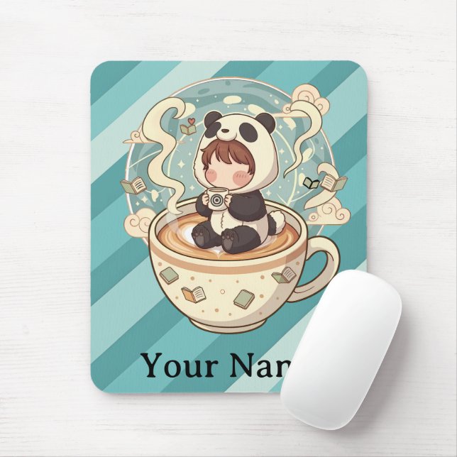 Alfombrilla De Ratón  Cozy Panda Brew Office Mouse Pad (Con ratón)