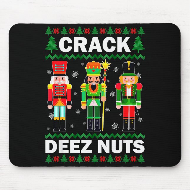 Alfombrilla De Ratón Crack Deez Nuts Navidad Divertida  (Frente)