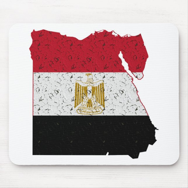 Alfombrilla De Ratón Crackeo al mapa de la bandera de Egipto (Frente)
