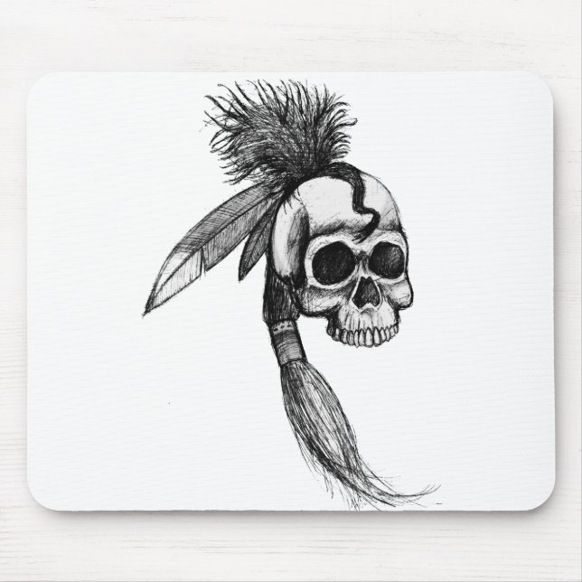 Alfombrilla De Ratón Cráneo cherokee Mousepad (Frente)