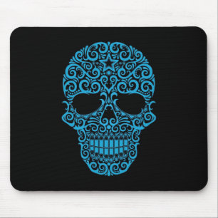 Alfombrilla De Ratón Cráneo complejo del azúcar - azul y negro