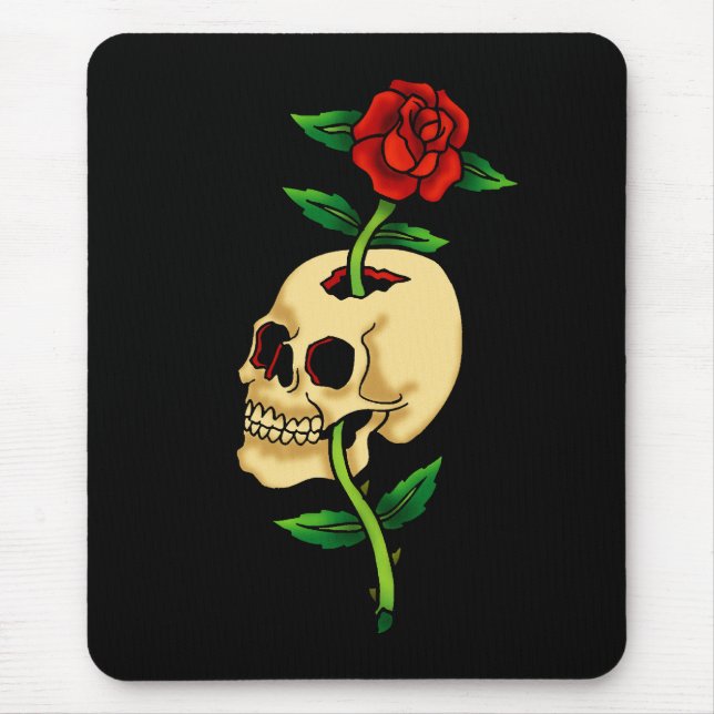 Alfombrilla De Ratón Cráneo con el rosa (Frente)