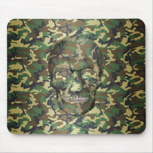 Alfombrilla De Ratón Cráneo de Camo de Woodland 3D