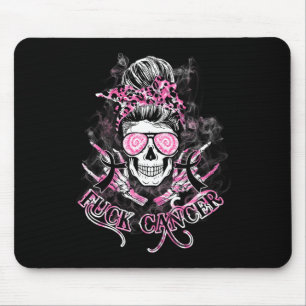 Alfombrilla De Ratón Cráneo de Fck Cancer Desordenado Bun Cáncer de Mam