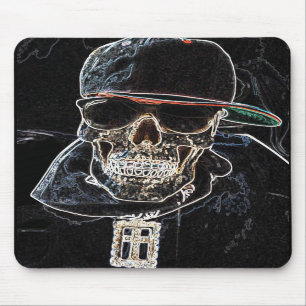 Alfombrilla De Ratón Cráneo de neón Mousepad de Hip Hop