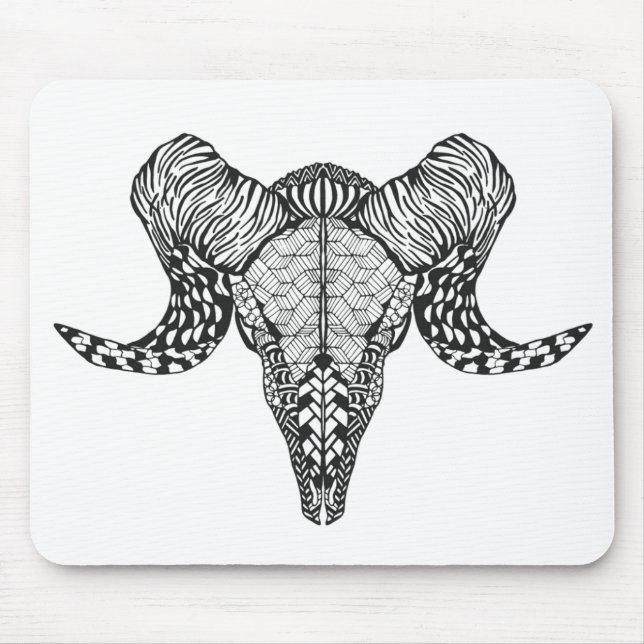 Alfombrilla De Ratón Cráneo inspirado de las ovejas (Frente)