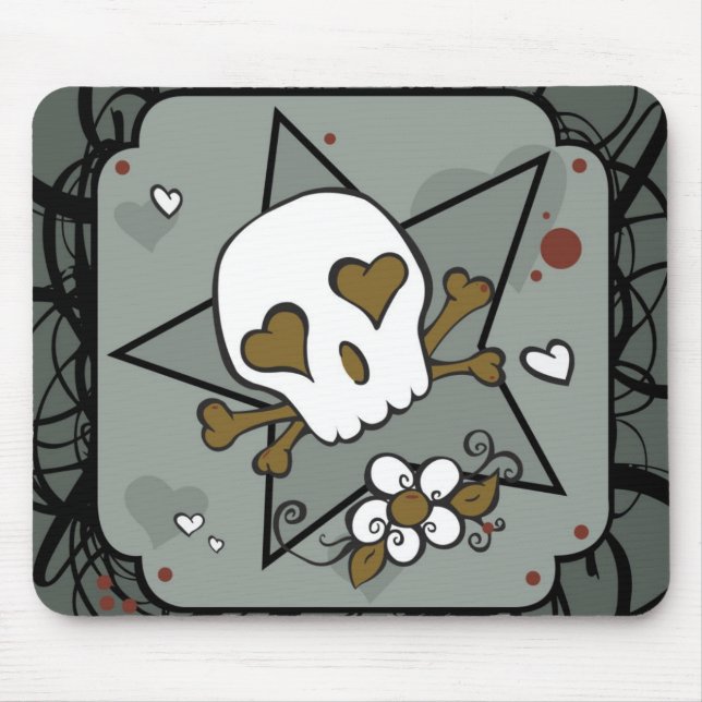 Alfombrilla De Ratón Cráneo Mousepad del tatuaje (Frente)
