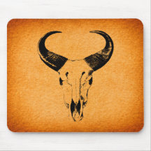 Cráneo occidental rústico Mousepad de Bull