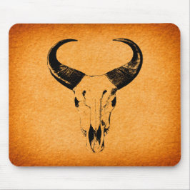 Alfombrilla De Ratón Cráneo occidental rústico Mousepad de Bull