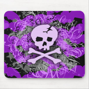 Alfombrilla De Ratón Cráneo púrpura MousePad gótico