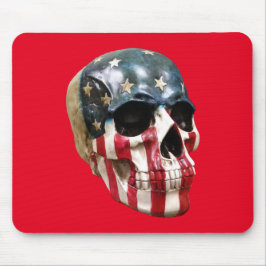 Alfombrilla De Ratón Cráneo rojo blanco y azul