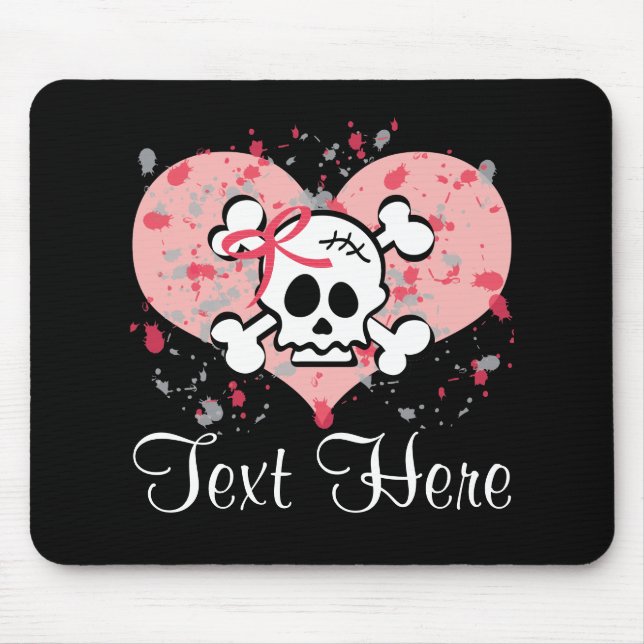 Alfombrilla De Ratón Cráneo rosado personalizado Mousepad del arco (Frente)
