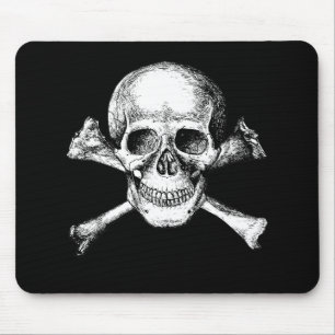 Alfombrilla De Ratón Cráneo y bandera pirata