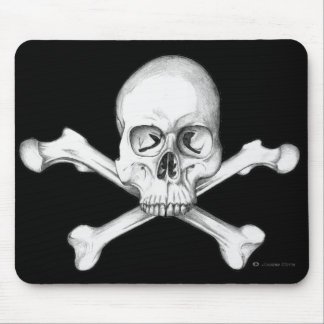Alfombrilla De Ratón Cráneo y bandera pirata