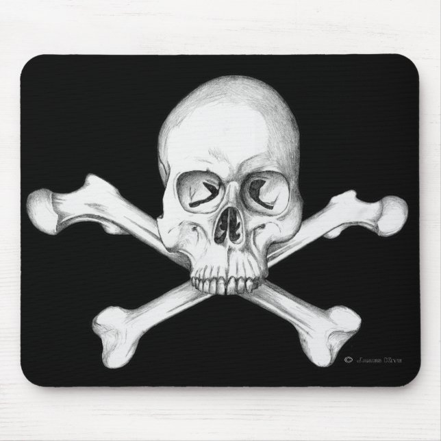 Alfombrilla De Ratón Cráneo y bandera pirata (Frente)
