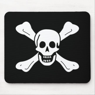 Alfombrilla De Ratón Cráneo y bandera pirata