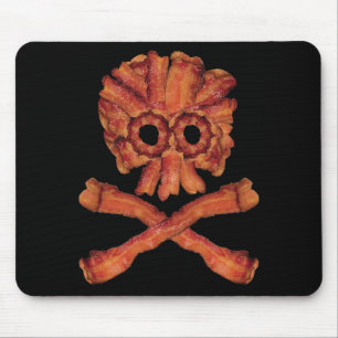 Alfombrilla De Ratón Cráneo y bandera pirata del tocino