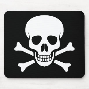 Alfombrilla De Ratón Cráneo y bandera pirata Mousepad