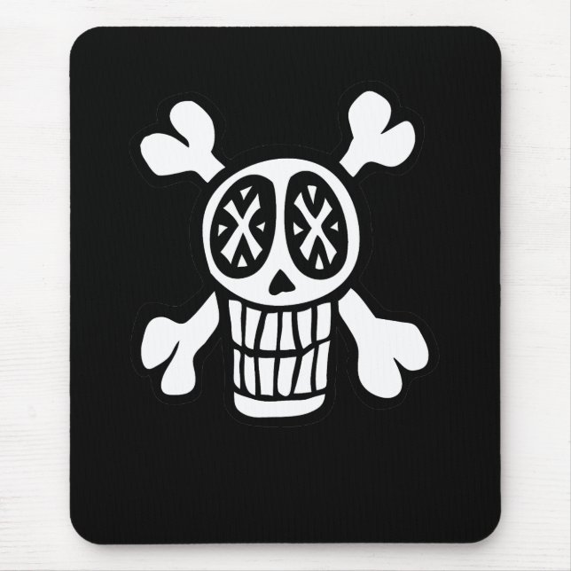 Alfombrilla De Ratón cráneo y mousepad de la bandera pirata (Frente)