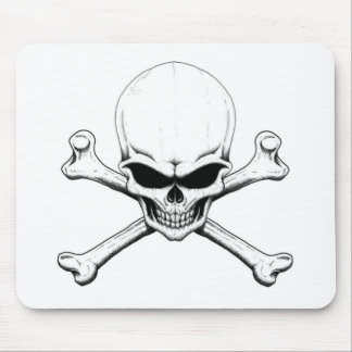 Alfombrilla De Ratón cráneo y mousepad de la bandera pirata