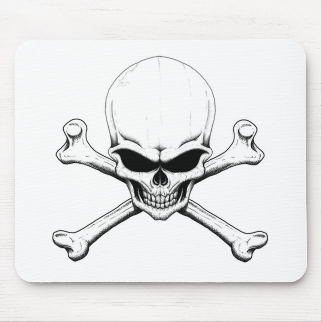 Alfombrilla De Ratón cráneo y mousepad de la bandera pirata (Frente)