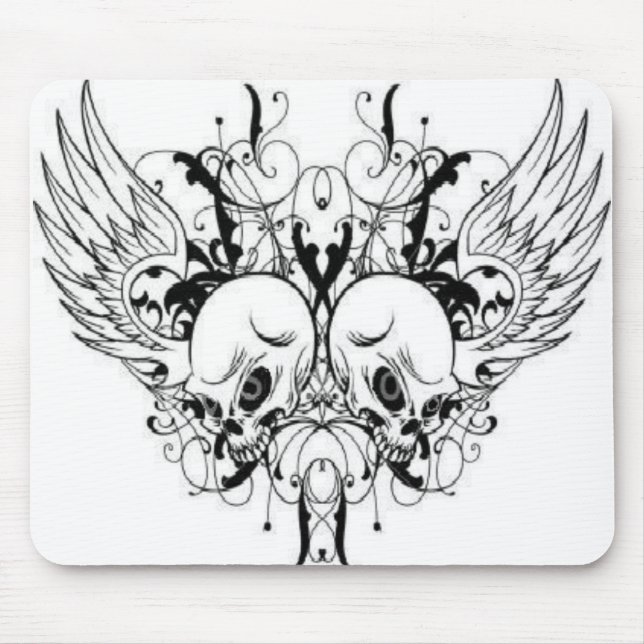 Alfombrilla De Ratón Cráneos cons alas Mousepad (Frente)