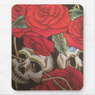 Alfombrilla De Ratón Cráneos/rosas
