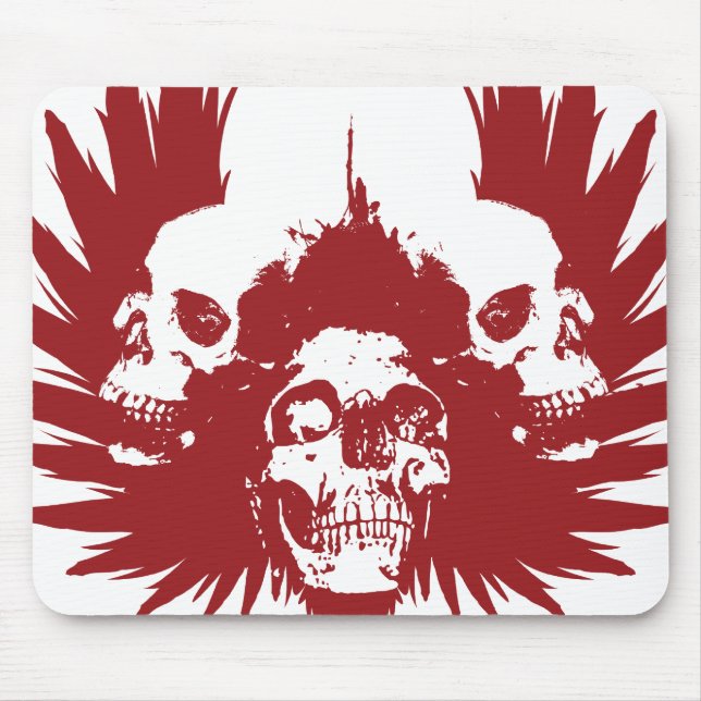 Alfombrilla De Ratón Cráneos y ala - rojo (Frente)