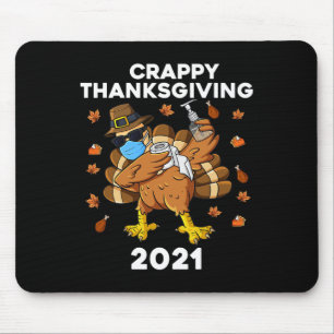 Alfombrilla De Ratón Crappy Acción de Gracias Dabbing Turquía Peregrino