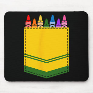 Alfombrilla De Ratón Crayon Box Pocket Teacher Regalo