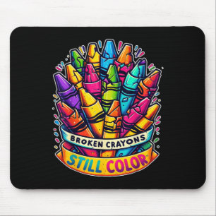 Alfombrilla De Ratón Crayones rotos aún color Shirt Mental Health Awa