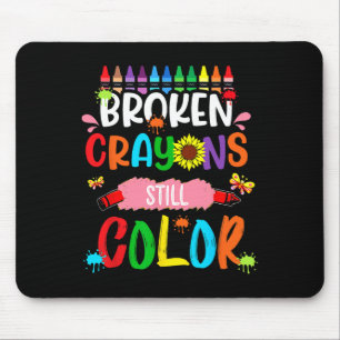 Alfombrilla De Ratón Crayones rotos siguen coloreando la conciencia de