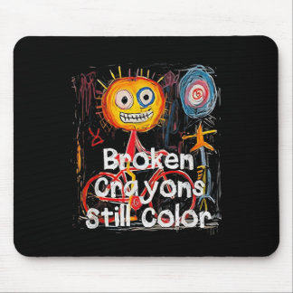 Alfombrilla De Ratón Crayones rotos siguen coloreando la conciencia de
