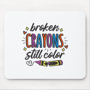 Alfombrilla De Ratón Crayones rotos siguen coloreando la prevención del