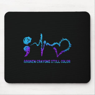 Alfombrilla De Ratón Crayones rotos siguen coloreando la prevención del