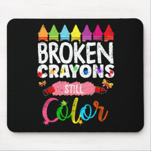 Alfombrilla De Ratón Crayones rotos siguen coloreando la salud mental S