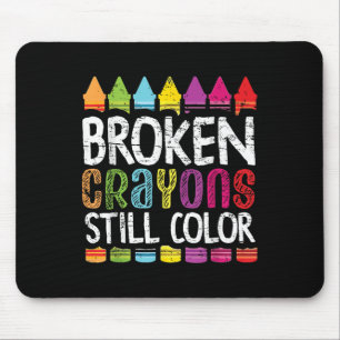 Alfombrilla De Ratón Crayones rotos siguen coloreando la salud mental S