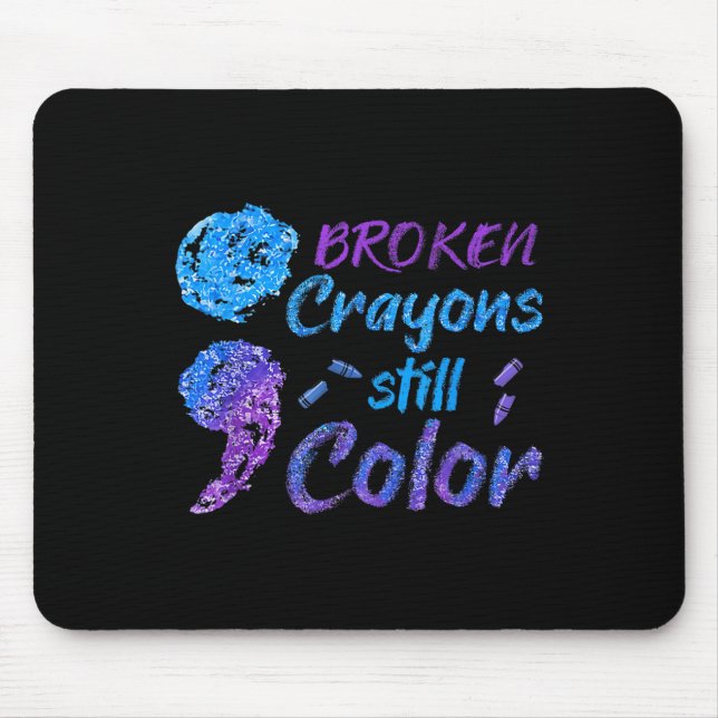 Alfombrilla De Ratón Crayons Suicide Awareness Mes Support (Frente)