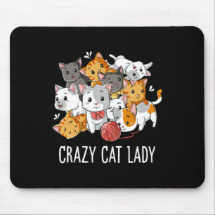 Alfombrilla De Ratón Crazy Cat Lady Chicas Graciosas Mujeres Gatito Amo