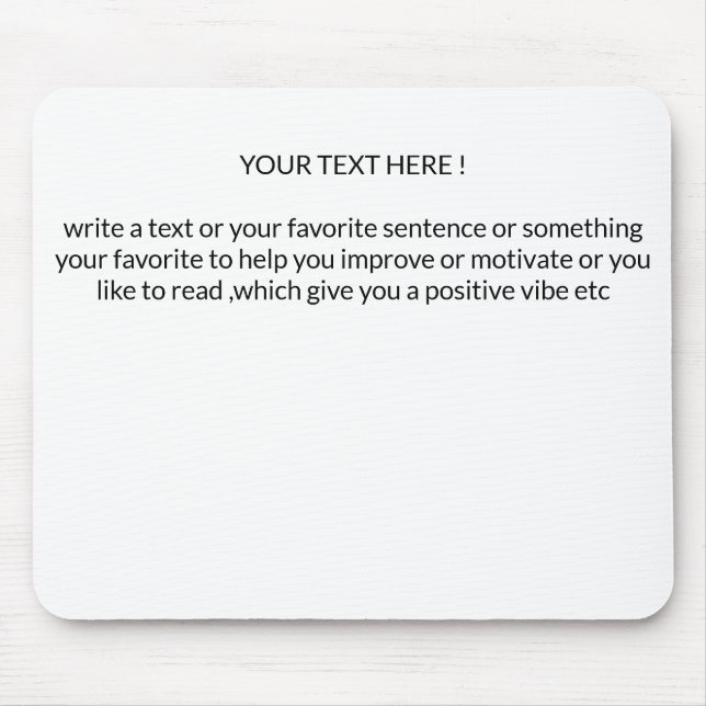 Alfombrilla De Ratón crea tu propio texto Mousepad (Frente)
