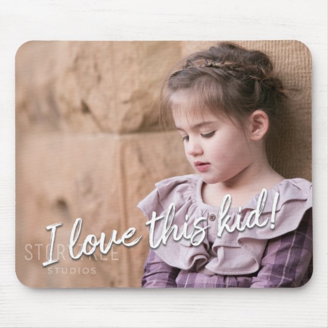 Alfombrilla De Ratón ¡Crea tu propio yo amo a este niño! Foto Mousepad (Frente)