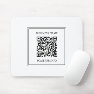 Alfombrilla De Ratón Crea un código QR escaneable   Blanco y negro