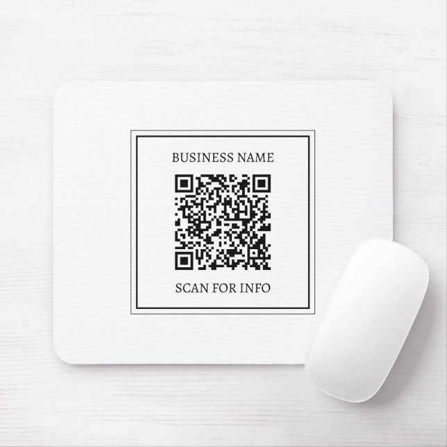 Alfombrilla De Ratón Crea un código QR escaneable | Blanco y negro (Con ratón)