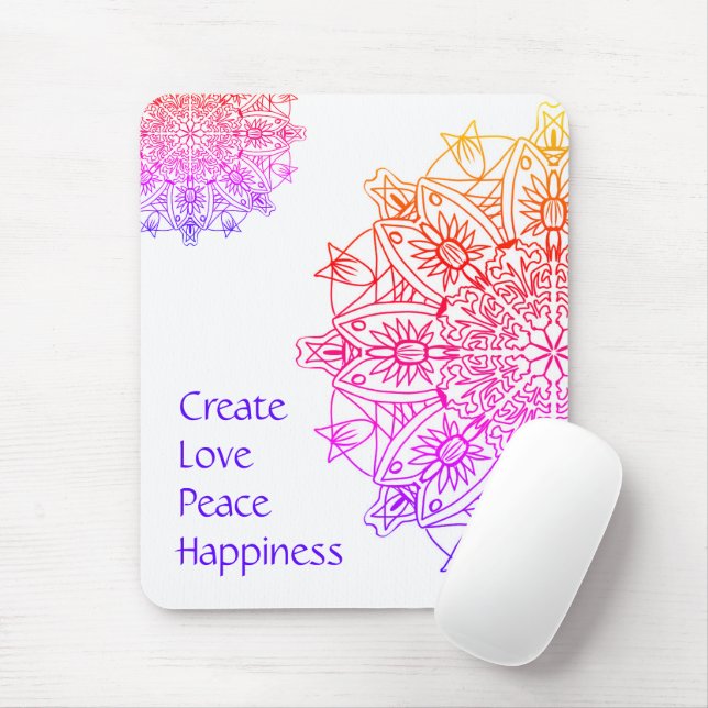 Alfombrilla De Ratón Crear amor paz felicidad Mousepad (Con ratón)