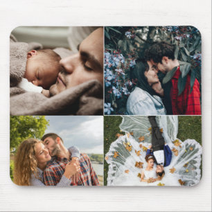 Alfombrilla De Ratón Crear su propia plantilla de 4 Collages de fotos