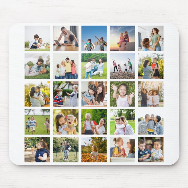 Alfombrilla De Ratón Crear su propio Collage de fotos 25 editable (Frente)