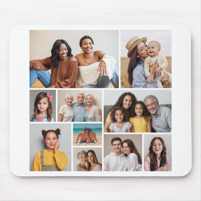 Alfombrilla De Ratón Crear su propio Collage de fotos de 10 (Frente)