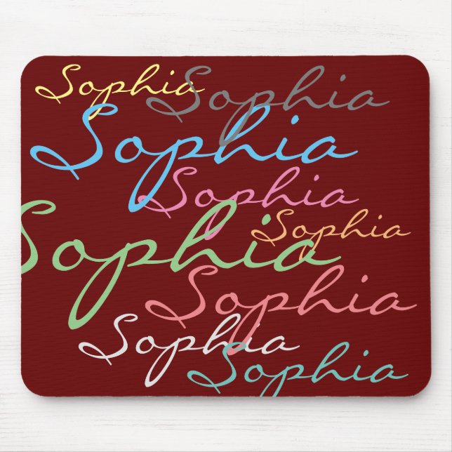 Alfombrilla De Ratón Crear su propio nombre de mensaje de texto caligra (Frente)