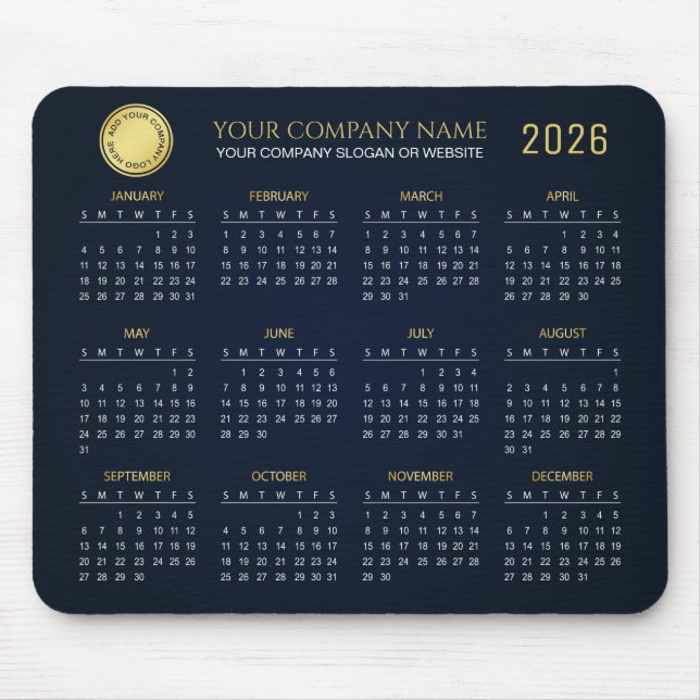 Alfombrilla De Ratón Create Your Own 2026 Company Calendar |  (Frente)